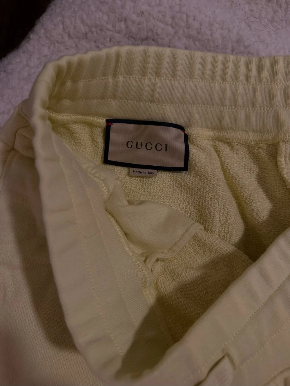 Gucci  NWOT Light Yellow Drawstring Athletic Shorts